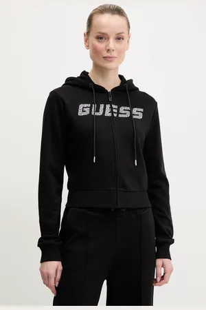 Guess Felpa in cotone PRIMULA donna colore con cappuccio con applicazione V5GQ10 KCRP0