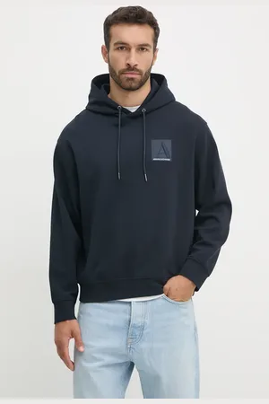 Armani Exchange Felpa uomo colore con cappuccio con applicazione 6DZMJB ZJNKZ