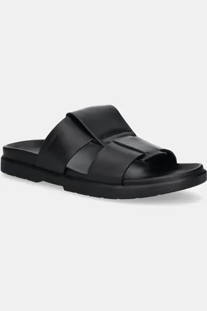 Calvin Klein Ciabatte slide LUG SANDAL DOUBLE T LTH uomo colore HM0HM01734