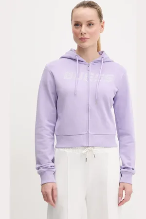 Guess Felpa in cotone PRIMULA donna colore con cappuccio con applicazione V5GQ10 KCRP0