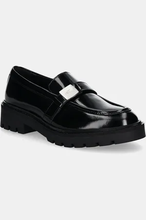 Calvin Klein Mocassini in pelle FLATFORM SHOE DRIVER HDW donna colore YW0YW01657