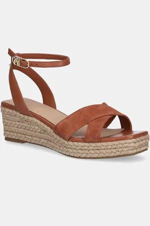 Tommy Hilfiger Sandali in pelle LEATHER & SUEDE MID WEDGE ESPAD colore FW0FW08804
