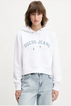 Guess Felpa in cotone donna colore con cappuccio con applicazione W5GQ22 K68I4