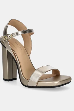Tommy Hilfiger Sandali in pelle HIGH HEEL GOLDEN LEATHER SANDAL colore FW0FW08674