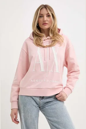 Armani Exchange Felpa in cotone donna colore con cappuccio con applicazione