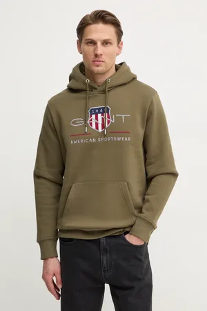 GANT Felpa uomo colore con cappuccio con applicazione