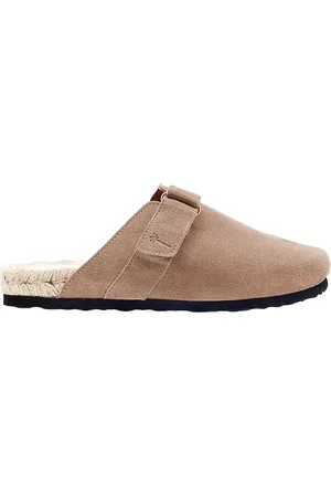 MANEBI Ciabatte slide in camoscio Hamptons Clog Mules donna colore W 1.9 B0