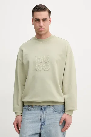 HUGO BOSS Felpa in cotone uomo colore con applicazione 50535258
