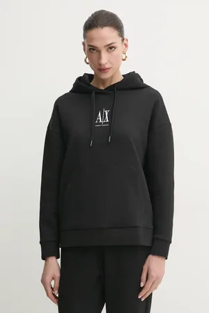 Armani Exchange Felpa donna colore con cappuccio con applicazione XW000823 AF10818