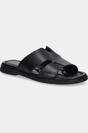 Tommy Hilfiger Infradito in pelle PREMIUM HILFIGER SLIPON LH SAND uomo colore FM0FM05357