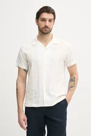 Guess Camicia in lino misto MOSLEY uomo colore M5GH79 WH350