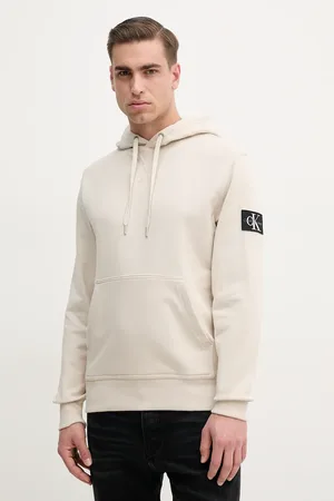 Calvin Klein Felpa in cotone uomo colore con cappuccio con applicazione J30J323430