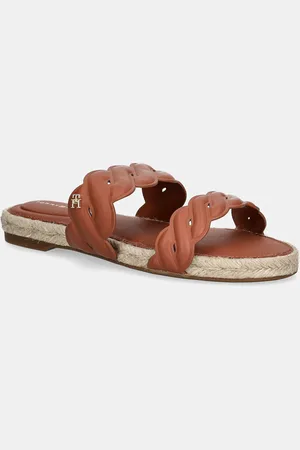 Tommy Hilfiger Infradito in pelle LEATHER ROPE ESPADRILLE MULE donna colore FW0FW08503