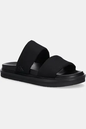 Calvin Klein Ciabatte slide FLAT MOLDED DBL BAR SANDAL CV uomo colore YM0YM01222