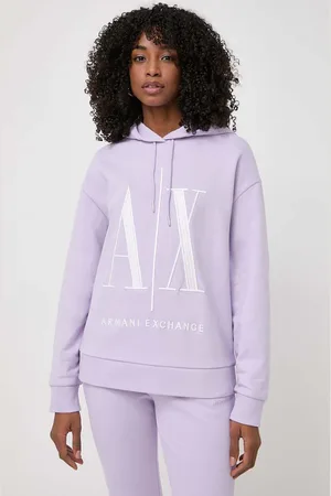 Armani Exchange Felpa in cotone donna colore con cappuccio con applicazione