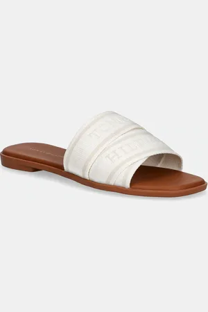Tommy Hilfiger Ciabatte slide WEBBING MULE donna colore bianco FW0FW08421