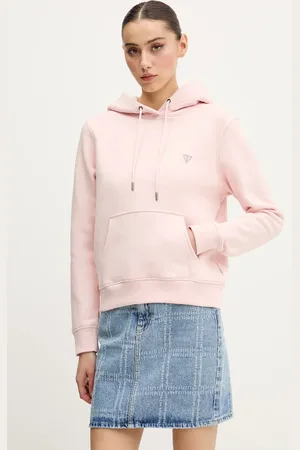 Guess Felpa donna colore arancione con cappuccio W4YQ04 KC811
