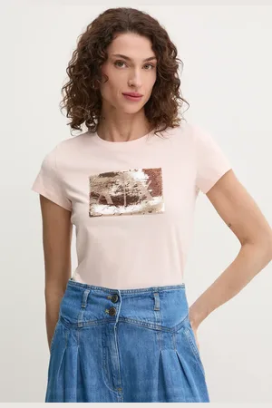Armani Exchange T-shirt in cotone donna colore rosa 8NYTDL YJ73Z