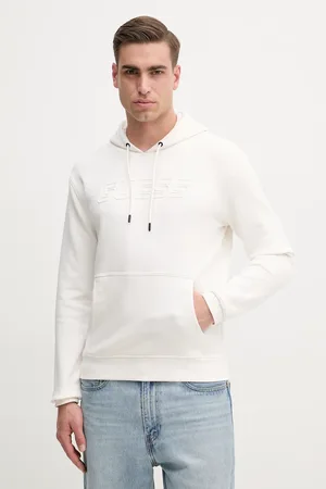 Guess Felpa ALDWIN uomo colore grigio con cappuccio con applicazione Z4YQ12 KAIJ1