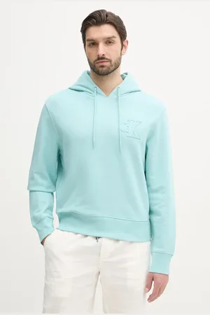 Calvin Klein Felpa in cotone uomo colore con cappuccio con applicazione J30J327245