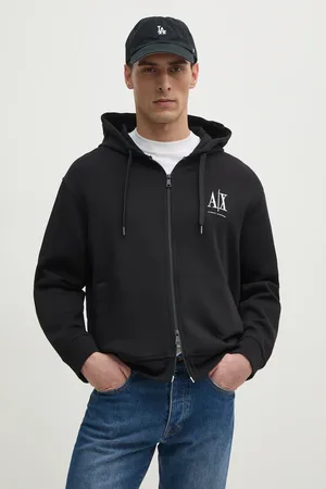 Armani Exchange Felpa uomo colore con cappuccio con applicazione XM000371 AF10818