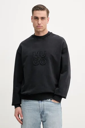 HUGO BOSS Felpa in cotone uomo colore con applicazione 50535258
