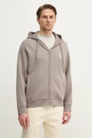 Armani Exchange Felpa uomo colore con cappuccio con applicazione XM000371 AF10818