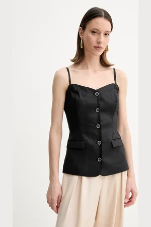 Guess Maglietta di lino ISABEAU donna colore W5GH0L WH5L2