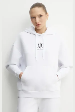 Armani Exchange Felpa donna colore con cappuccio con applicazione XW000823 AF10818
