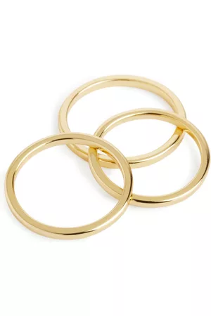 ARKET Donna Orologi - Gold-Plated Sterling Silver Rings Set of 3 - Brown