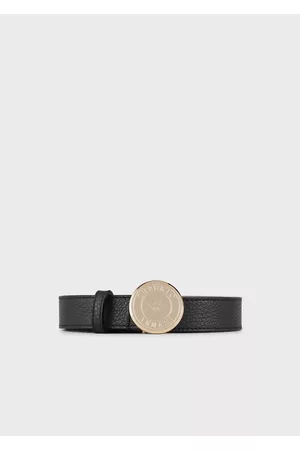 Emporio Armani Cintura In Pelle Stampa Cervo Con Fibbia Medaglione