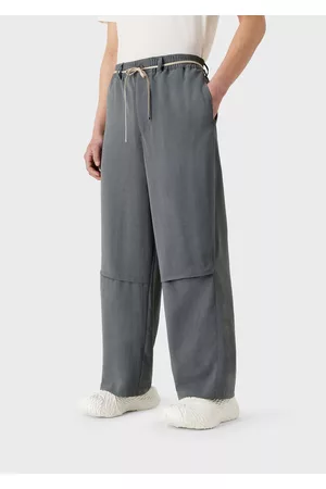 Emporio Armani Uomo Cinture - Pantaloni Coulotte In Crepe Fluido Con Cintura Corda
