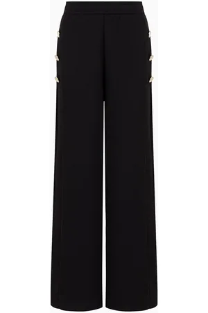 Pantalone palazzo in twill stretch donna