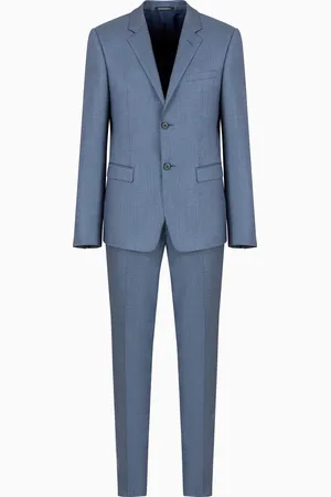 Emporio Armani Abito monopetto slim fit in grisaglia silky finish