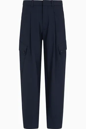 Giorgio Armani Pantaloni cargo a una pince in tela di cotone