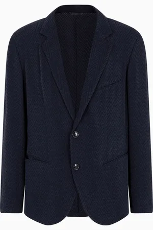 Giorgio Armani Giacca monopetto in cupro e viscosa chevron