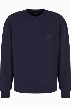 Giorgio Armani Felpa girocollo in cotone e cashmere
