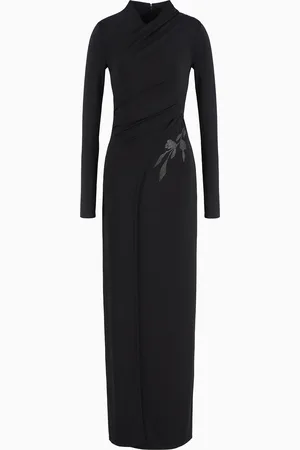Giorgio Armani Abito lungo in jersey di viscosa stretch con strass ASV