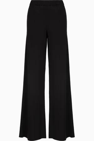 Giorgio Armani Pantaloni svasati in tripla georgette di seta
