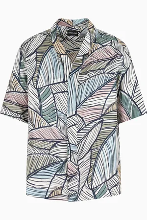 Giorgio Armani Camicia a maniche corte in seta stampata