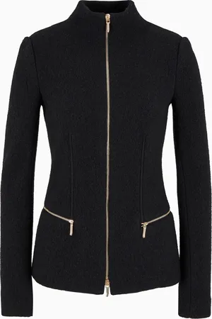 Giorgio Armani Giacca con zip in cotone, lana e cashmere double