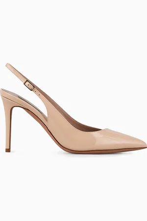 Giorgio Armani Décolleté slingback in vernice con scollo asimmetrico