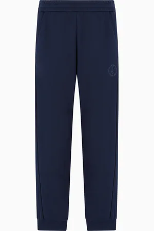Giorgio Armani Pantaloni jogger in felpa di cotone e cashmere