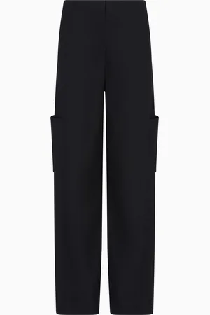 Giorgio Armani Pantaloni dritti in jersey di lana double