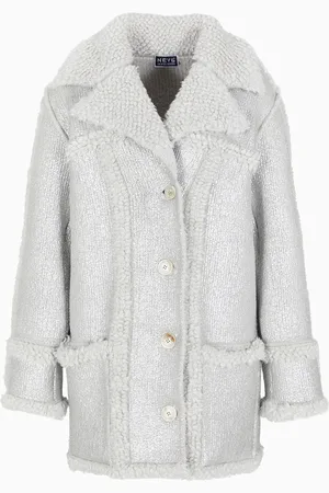 Giorgio Armani Neve Caban in misto cashmere, alpaca e seta laminata