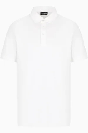Giorgio Armani Polo in interlock di puro cotone con logo ricamato