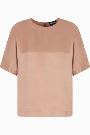 Giorgio Armani Blusa girocollo in viscosa e cupro