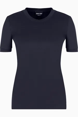 Giorgio Armani Maglia girocollo a maniche corte in puro cashmere