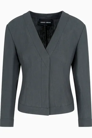 Giorgio Armani Giacca corta monopetto in lino