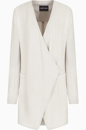 Giorgio Armani Giacca monopetto lunga in viscosa crepe armaturata